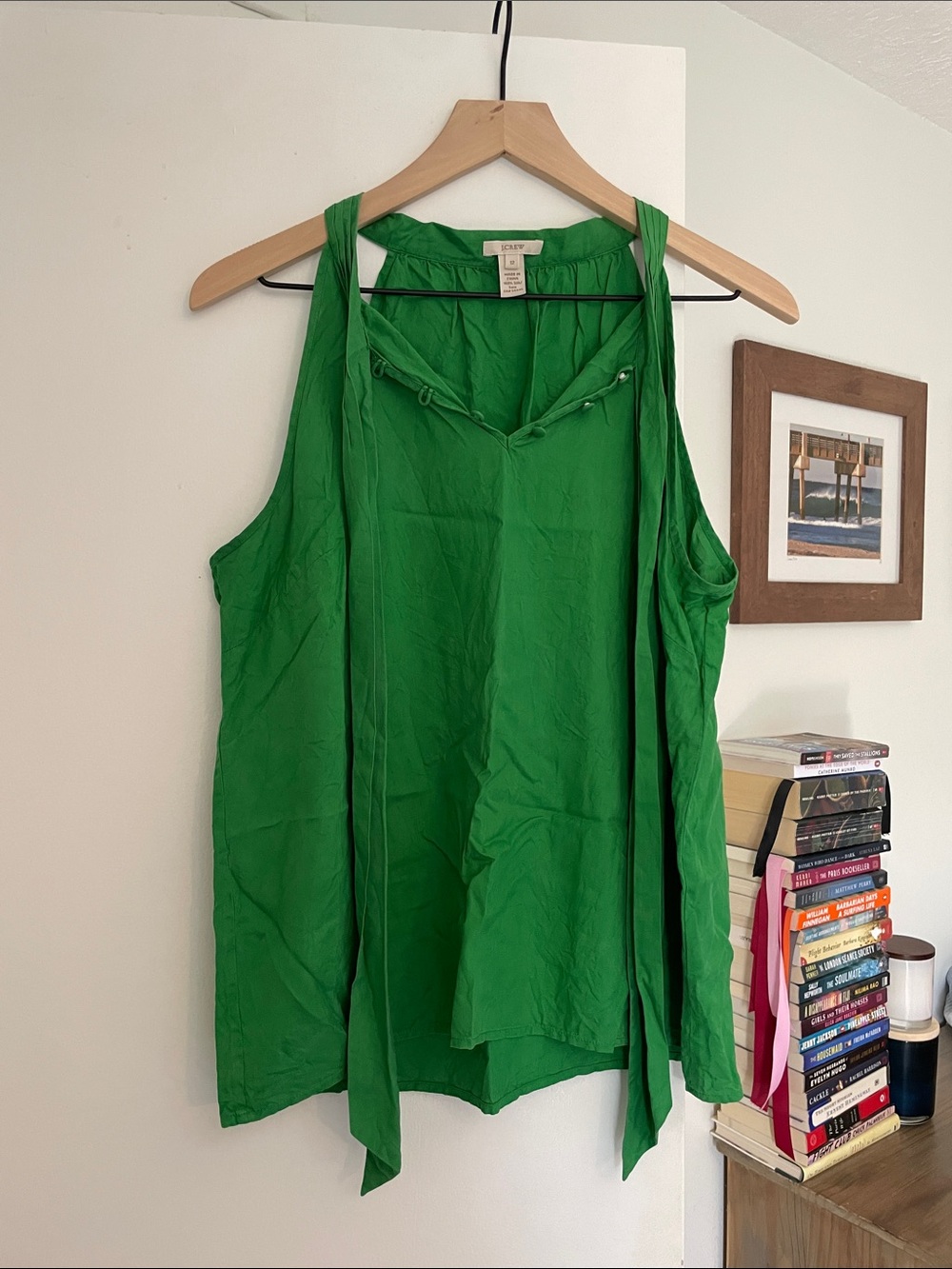 J. Crew ~ Green Sleeveless V-Neck Women's Top - Lightweight Summer Tank